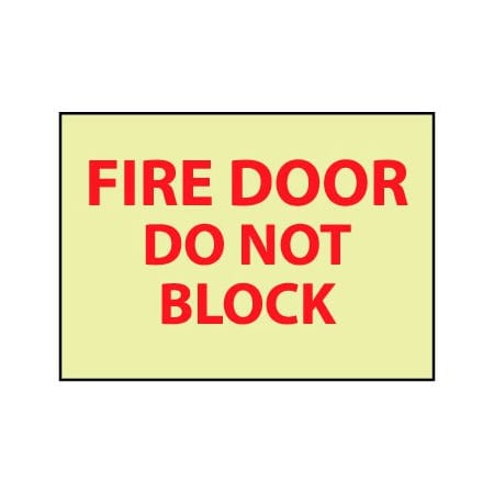 Glow Sign Rigid Plastic - Fire Door Do Not Block